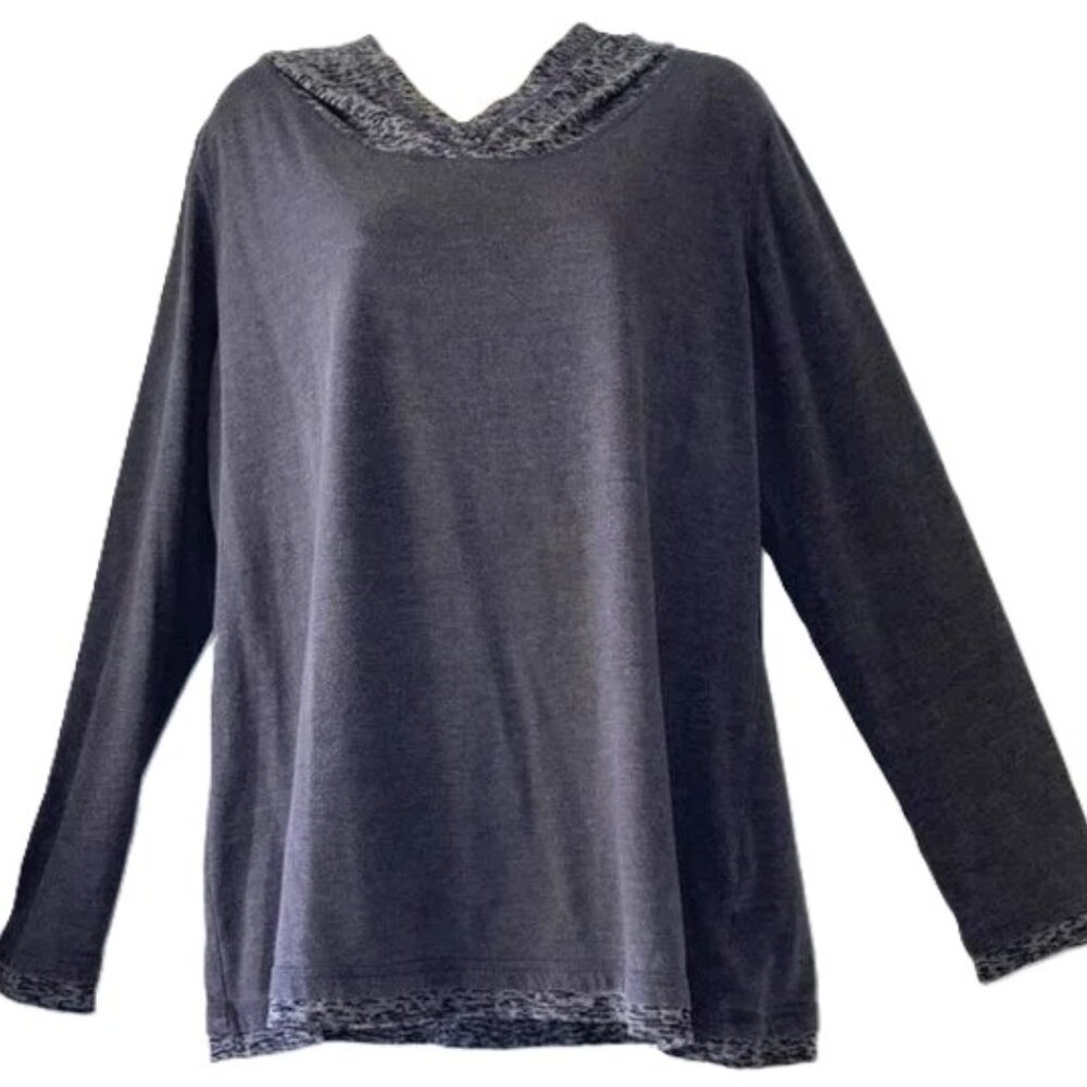 HOODIE Long Sleeve MADE FOR LIFE Gray Cotton Blend Shirt Top Womens XL